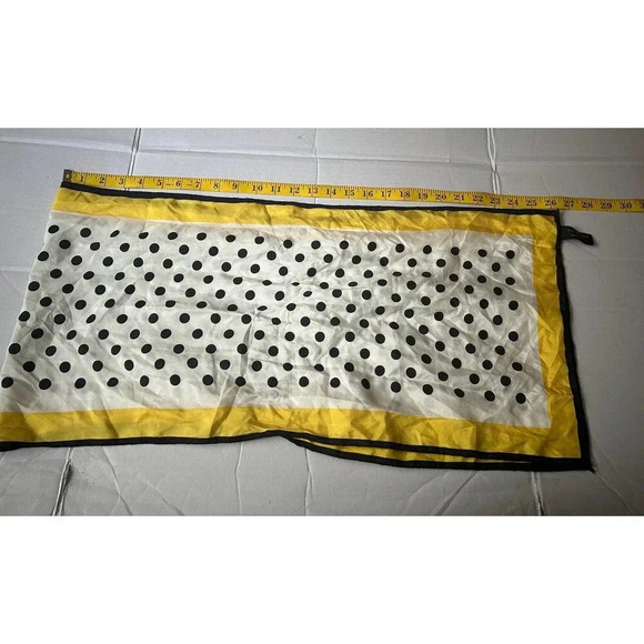 Carolina Herrera long rectangular Polka Dots 100%silk scarf - Picture 11 of 12
